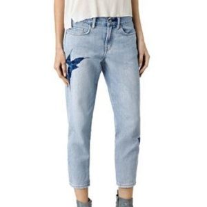 All Saints- Alana bird embroidered jeans